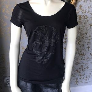 Rock and Republic black skull top size Small